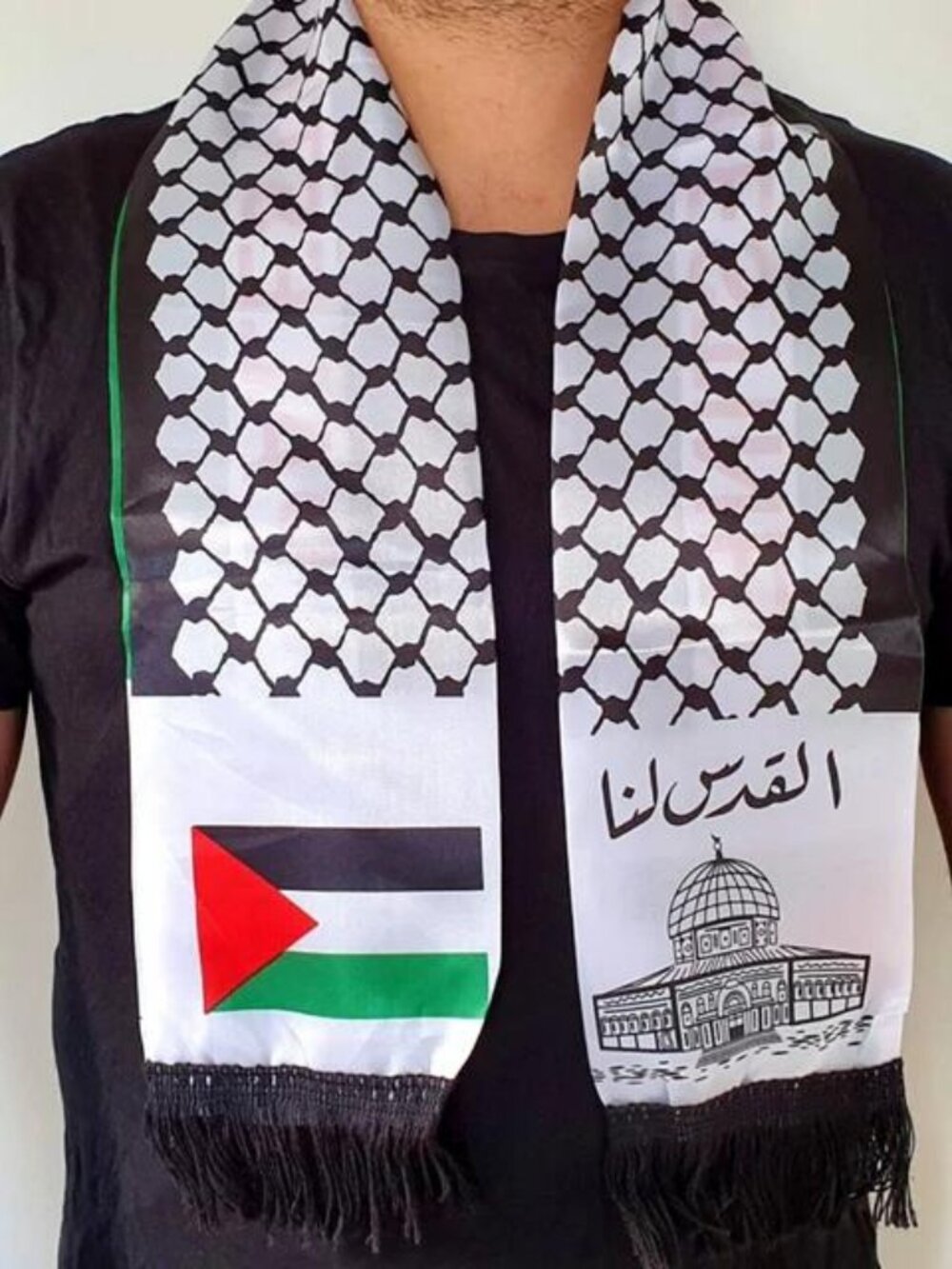 Palestine Flag Scarf Dome of The Rock Arabian Fashion Neck Scarf